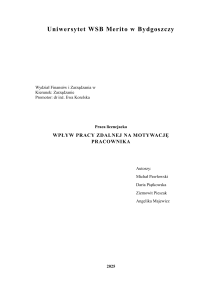 Wpływ pracy zdalnej na motywację pracownika &ndash; praca licencjacka