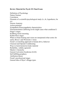 Psych 151 Final Exam Review Material