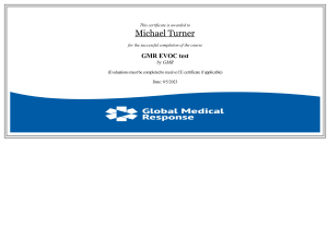 GMR EVOC Test Completion Certificate