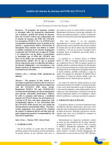 An&aacute;lisis del sistema de alarmas del EMS del CENACE