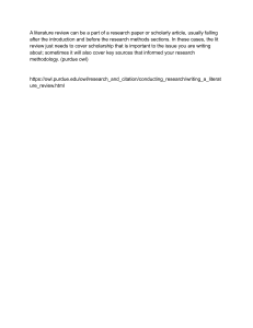 Literature Review Guide: Purdue OWL