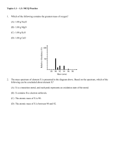 Chemistry MCQ Practice: Topics 1.1-1.3