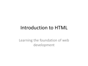 Introduction to HTML: Web Development Basics