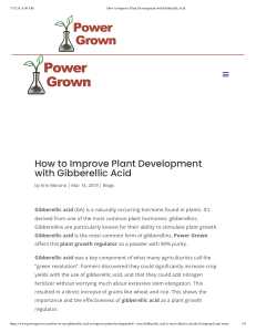 How to Improve Plant Development with Gibberellic Acid