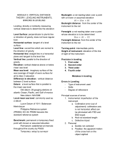 Module 5: Vertical Distance & Leveling Theory