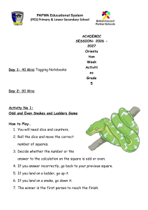 Grade 5 Orientation Week: Odd and Even Math Games