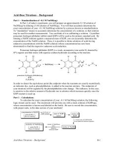 Acid-Base Titrations Background & Procedure