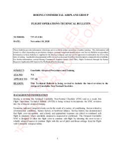 Boeing 737 Unreliable Airspeed Procedures & Training Bulletin