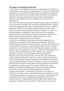 The Impact of Technology on Education