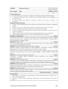 Database Systems Syllabus: Course Objectives, Modules, Textbooks