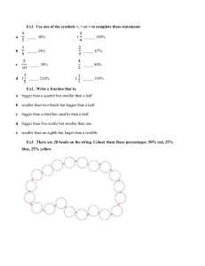 Math Worksheet: Fractions & Percentages