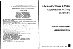 Chemical Process Control: Theory and Practice Textbook