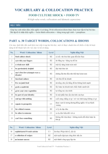 Vocabulary & Collocation Practice: Food Culture Shock + Food TV