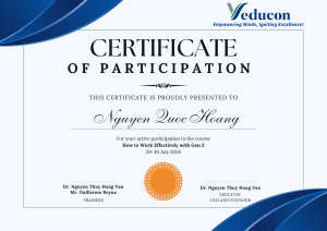 Certificate of Participation: How to Work with Gen Z Course