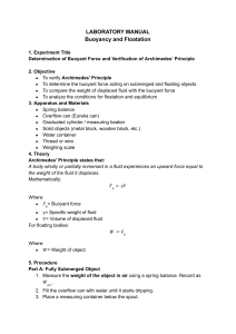 Buoyancy and Floatation Lab Manual