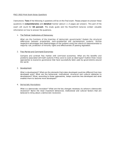 PSCI 3022 Final Exam Essay Questions