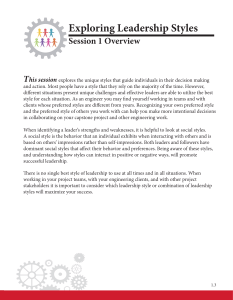Exploring Leadership Styles: Session 1 Overview