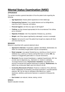 Mental Status Examination (MSE) Guide