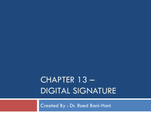 Digital Signature Chapter - Network Security