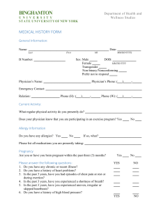 Medical History Form - Binghamton University