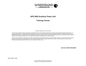 APS 2000 APU Training Course Sundstrand Aerospace