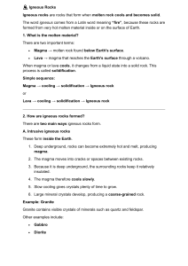 Igneous Rocks: Formation, Types, and Examples
