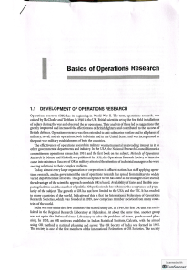 Basics of Operations Research