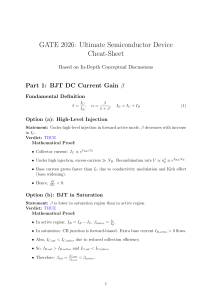 GATE 2026 Semiconductor Device Cheat-Sheet