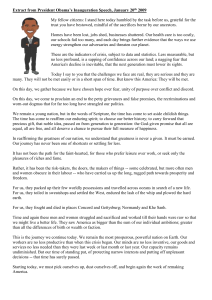 Obama 2009 Inauguration Speech Extract