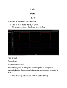 Lab 1: Low-Pass Filter & MOSFET Analysis