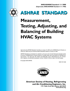 ASHRAE Standard 111-2008: HVAC System Measurement & Balancing