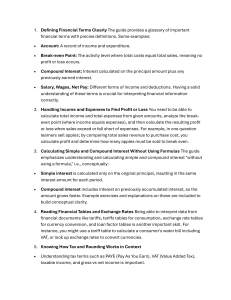 Financial Literacy Study Guide
