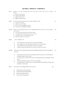 ICE Task 3 PMAC5112 Chapter 15: Fiscal Policy Questions
