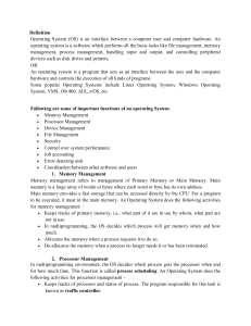 Operating System: Definition and Functions