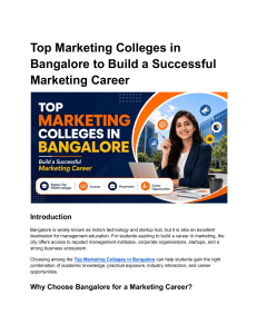 Top Marketing Colleges in Bangalore for Marketing Careers