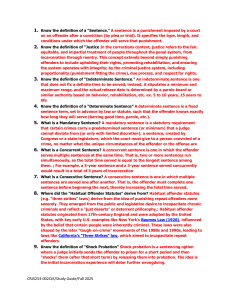 Criminal Justice Sentencing Study Guide