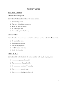 Auxiliary Verbs Worksheet: Exercises & Examples