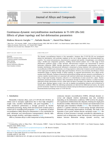 CDRX in Ti-10V-2Fe-3Al: Phase Topology & Hot Deformation Effects