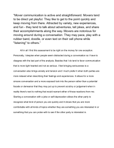 Mover Communication Style: Analysis & Personal Reflection