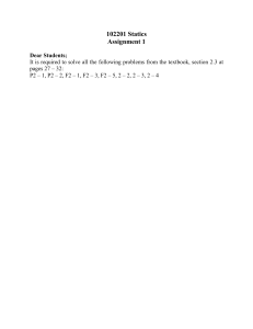 Statics Assignment 1: Problems from Section 2.3