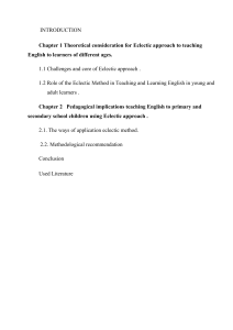 Eclectic Approach in Teaching English to Different Age Groups