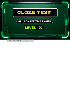 Cloze Test Level 3 for Competitive Exams