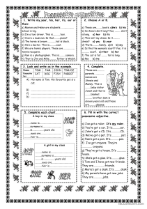 Possessive Adjectives Worksheet