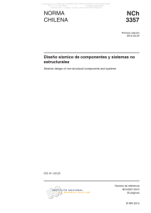 NCh 3357:2015 Dise&ntilde;o S&iacute;smico de Componentes No Estructurales