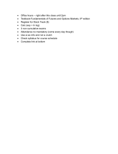 College Course Syllabus: Futures & Options Markets