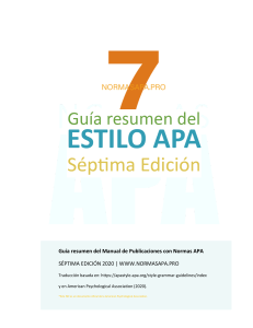 Gu&iacute;a resumen del Estilo APA 7&ordf; edici&oacute;n 2020