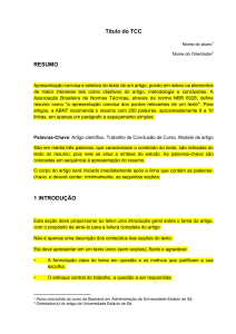 Modelo de Artigo Cient&iacute;fico ABNT TCC