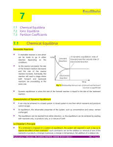 Equilibria: Chemical, Ionic, Partition Coefficients - Chemistry Guide