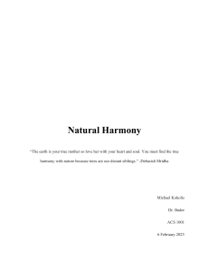 Natural Harmony: An Essay on Life and Nature