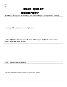 Honors English 102 Seminar Paper Template